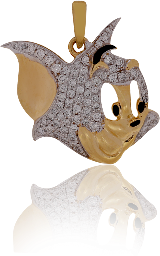 Adorable Tom Cat Gold Pendant - Cartoon (1000x1000), Png Download