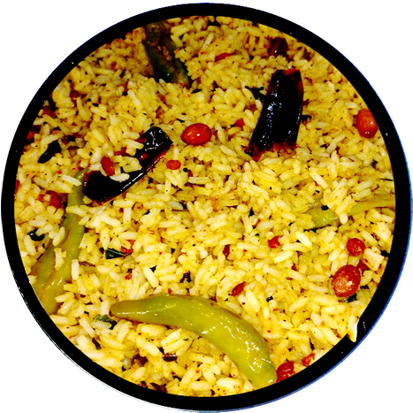 Veg Biryani, Pulihora, Veg Fried Rice - Spiced Rice (640x480), Png Download