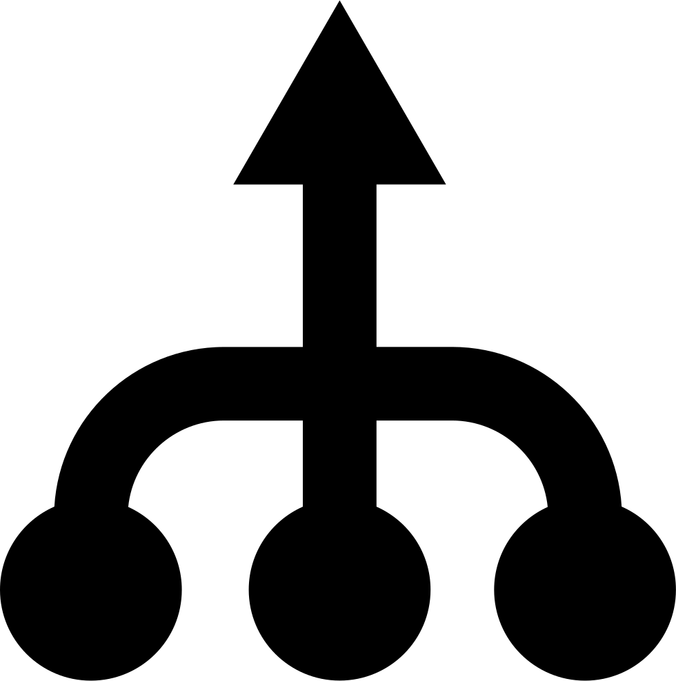 Ascending Arrow Symbol With Three Circles Comments - Three Arrows Into One (980x988), Png Download