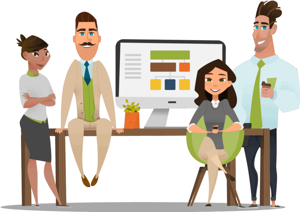 Zingtree Team - Cartoon (1080x733), Png Download