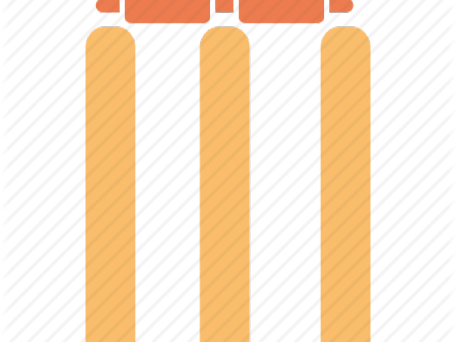 Stump Clipart Cricket Wicket - Orange (640x480), Png Download
