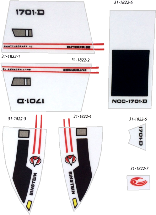Star Trek Tng Ship Decal Set (521x698), Png Download