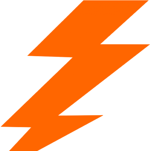 Lightening Clipart Rayo - Orange Lightning Bolt Png (640x480), Png Download