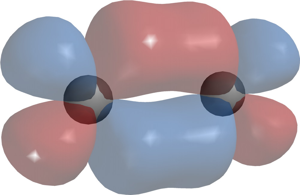 D D Pi Mo Transparent 3d Balls - Pi Bond In 3d (1100x751), Png Download