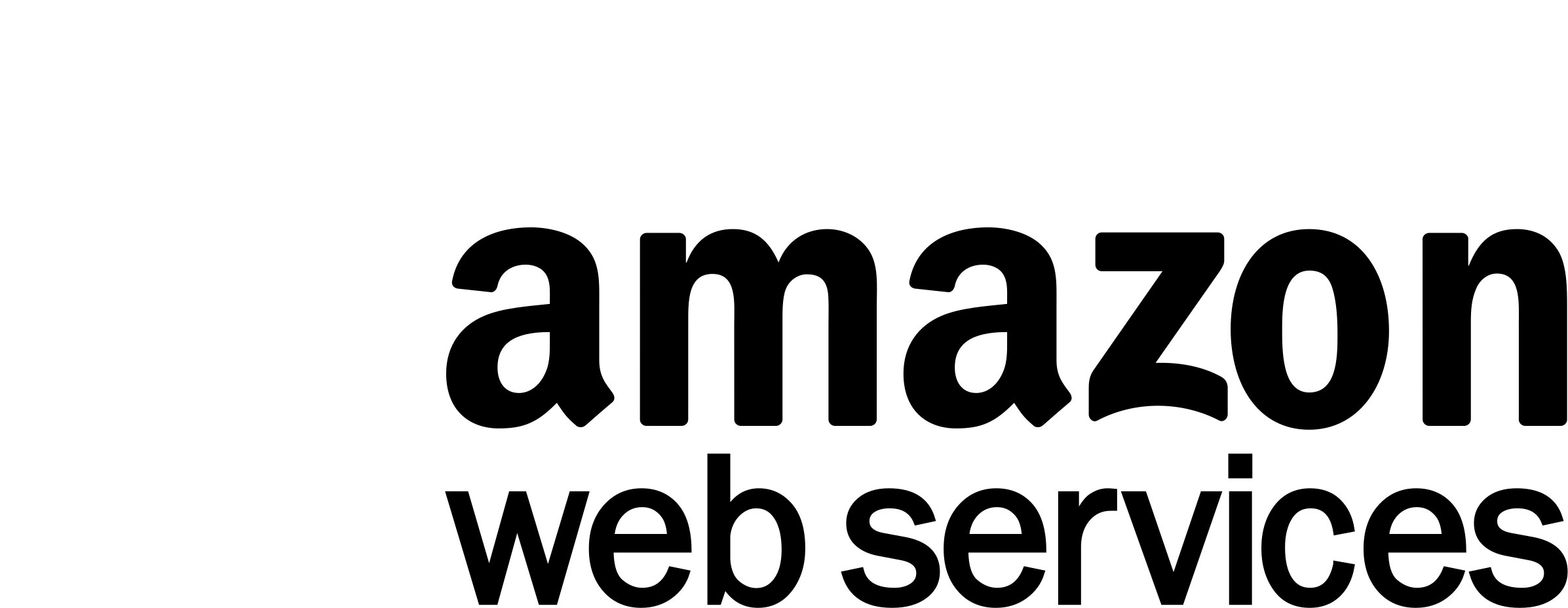 Amazon Web Services Logo Black And White - Amazon Web Services (2400x938), Png Download