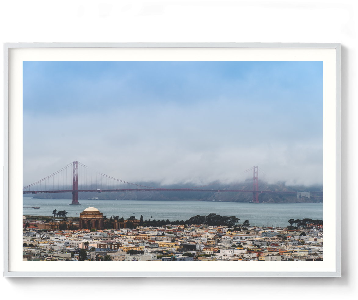 Through The Fog, Golden Gate Bridge, San Fransisco, - Picture Frame (1200x1200), Png Download