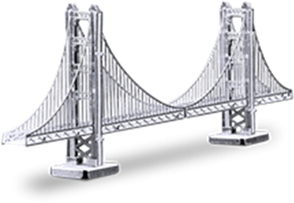 Metal Earth San Francisco Golden Gate Bridge 3d Famous - Puente Golden Gate Estructura (600x600), Png Download