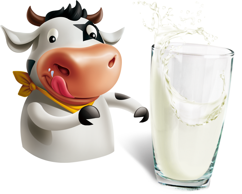 Milkshake Cattle Soured Milk Cream - Cow In Milk Png (1000x1000), Png Download