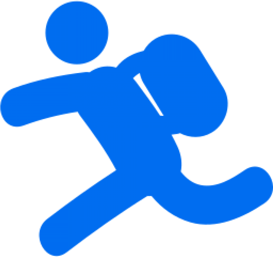 Cropped Backpacker Running (940x940), Png Download