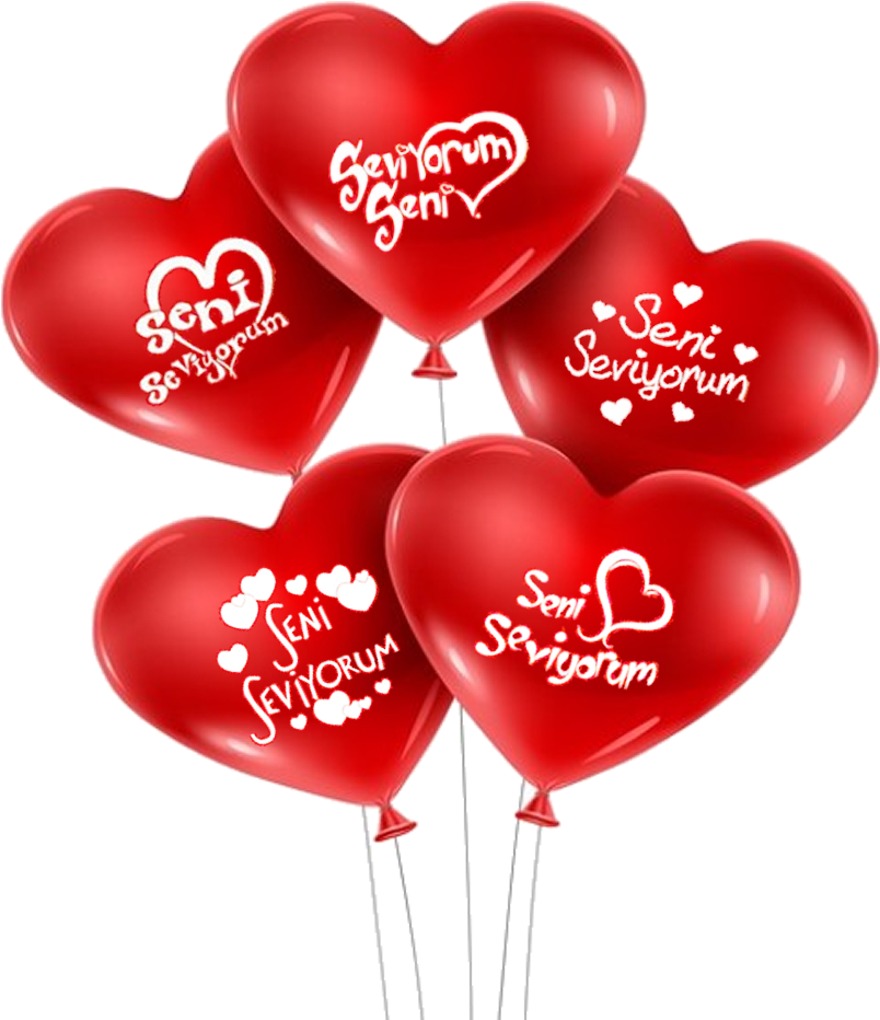 Gebze Balon Baskili Kalpli Balon Sevgiliye Ozel Balon - Happy New Year 2019 Balloons (1000x1000), Png Download