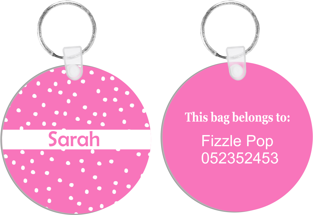 Pink & White Sprinkles Bag Tag - Earrings (1201x1201), Png Download