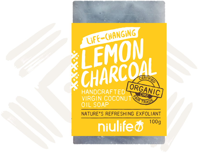 Lemon Charcoal Coconut Oil Soap 100g Bar - Graphic Design (1024x1024), Png Download