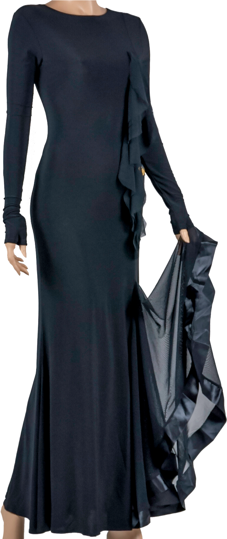 V-neck Illusion Back Ballroom & Smooth Dress - Gown (1213x1820), Png Download