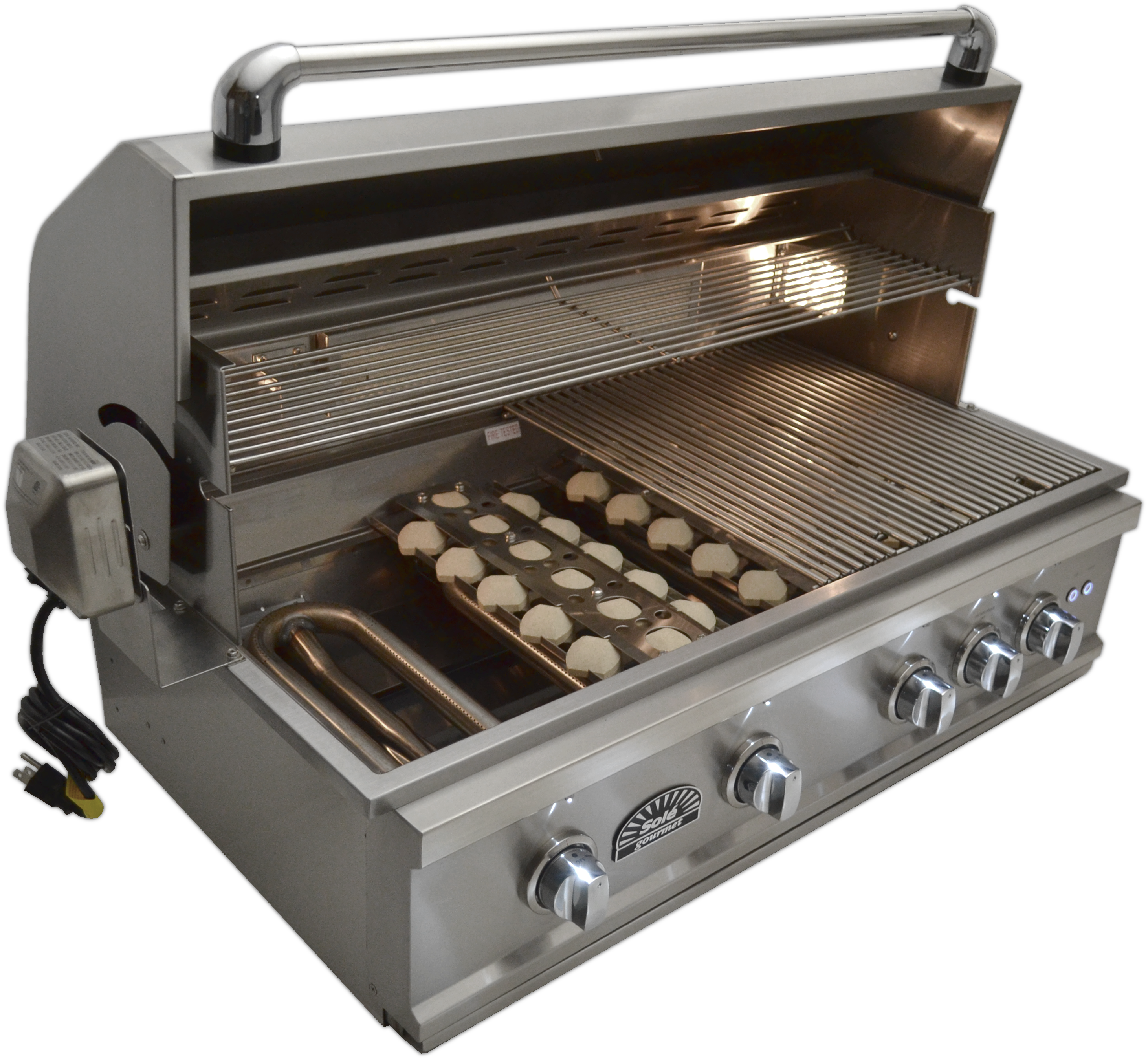So381bqrtrl Left Side, Angled, Open, Grid & Tray Removed - Outdoor Grill Rack & Topper (2922x2699), Png Download