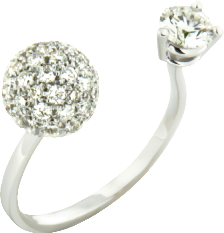 Dot And Sphere Diamond Ring - Pre-engagement Ring (1500x1000), Png Download