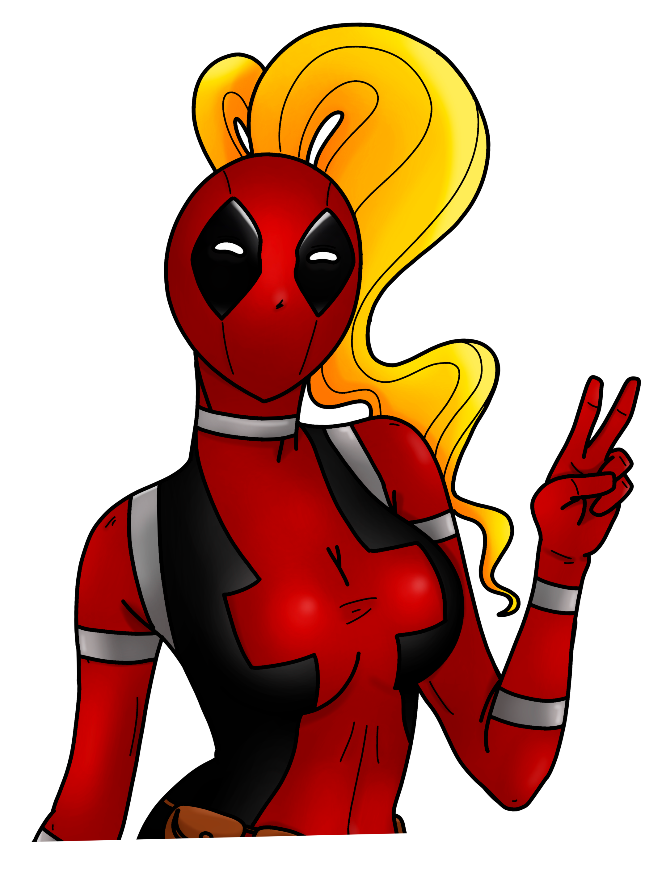 Lady Deadpool Sticker - Cartoon (2550x3300), Png Download