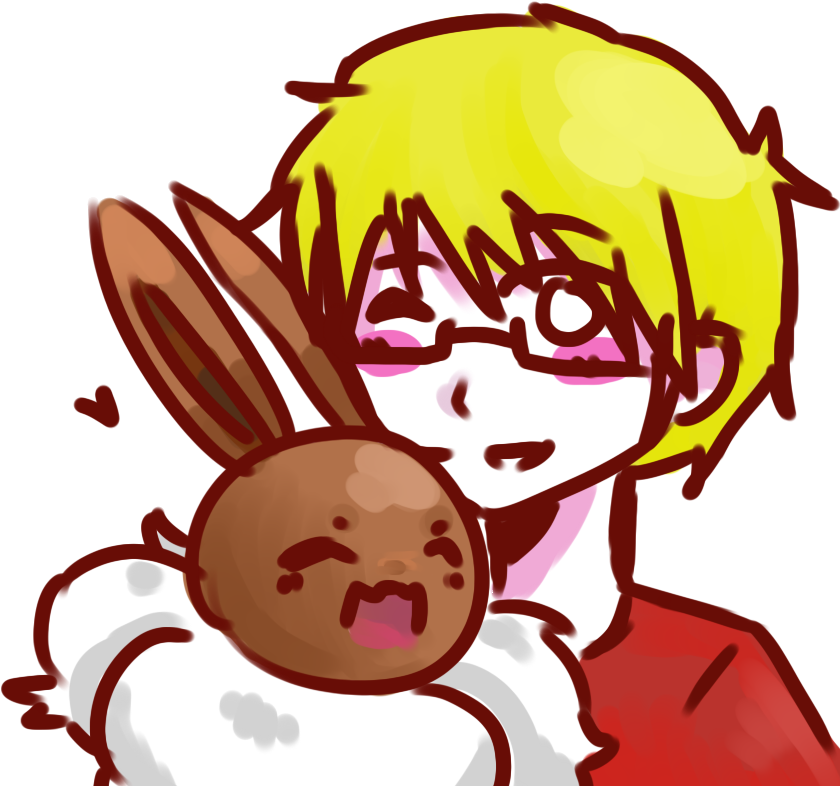 Blond Trainer Holding A Eevee (900x900), Png Download