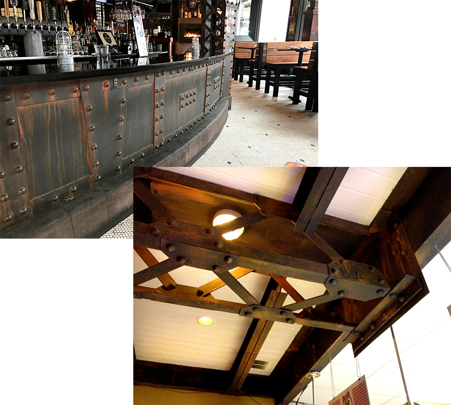 Paint Was Used To Achieve An Aged, Rusty Look - Ceiling (924x830), Png Download