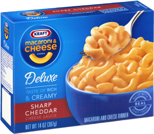 Kraft Deluxe Macaroni & Cheese Dinner Sharp Cheddar - Kraft Deluxe Mac N Cheese Nutrition (600x600), Png Download