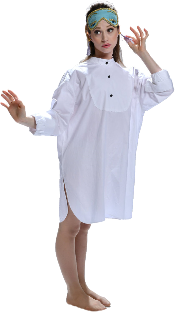 This Authentic Reproduction Of Holly Golightly's Tuxedo - Breakfast At Tiffany's Tuxedo Shirt Costume (668x1188), Png Download