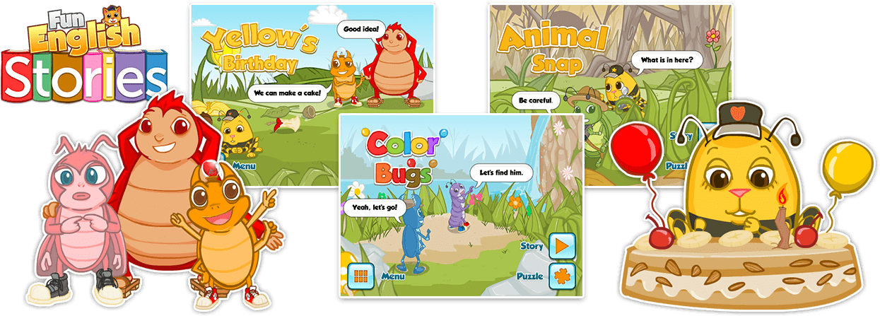 Fun English Stories By Studycat - Cartoon (1280x480), Png Download