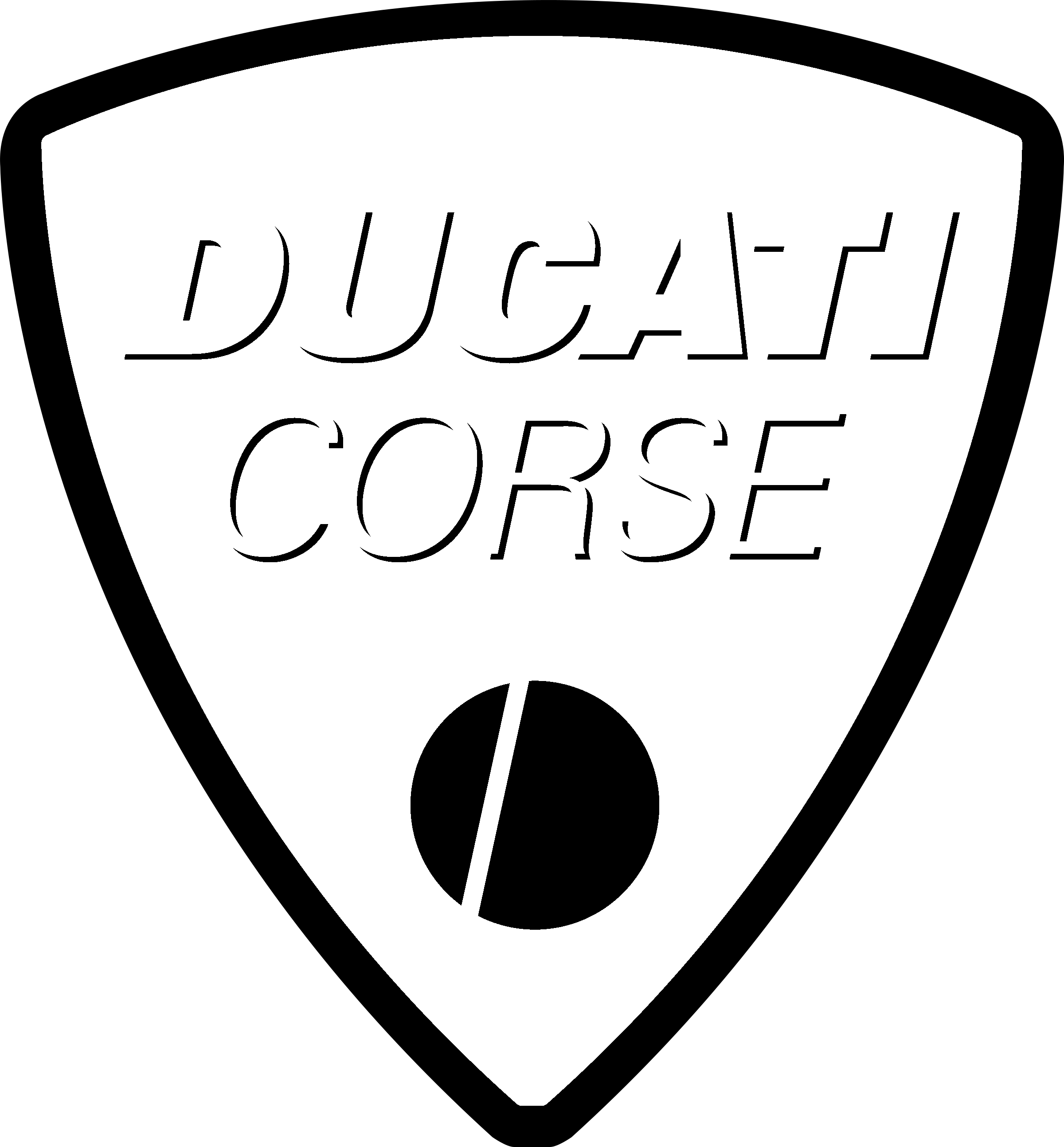 Ducati Corse Logo Black And White (2400x2587), Png Download