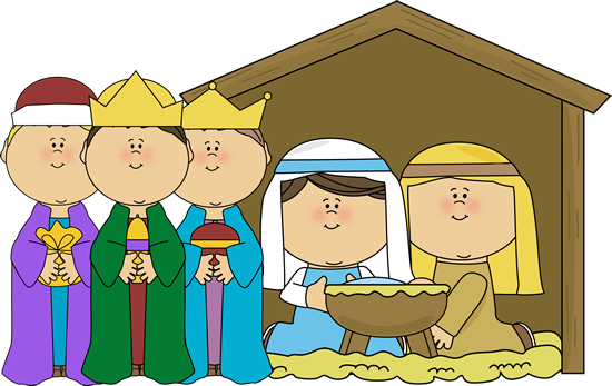 Baby Jesus Png Image - Children Nativity Clipart (550x347), Png Download