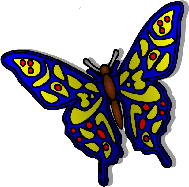 How To Set Use Colorful Butterfly Clipart (636x900), Png Download