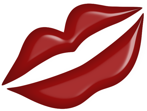 Red Kiss Lips Png Clipart - Clip Art (585x443), Png Download