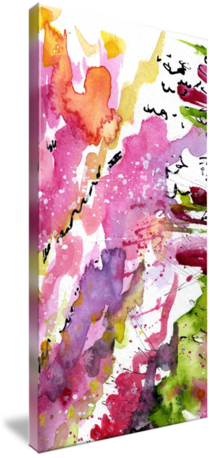 "abstract Lavender Flows Watercolor" By Ginette Callaway - Painting (298x650), Png Download
