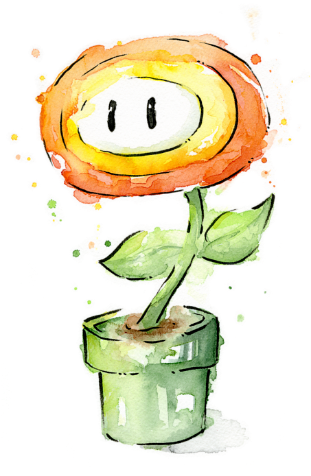 Click And Drag To Re-position The Image, If Desired - Mario Fire Flower Art (452x700), Png Download