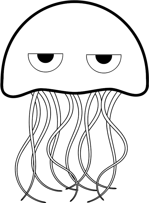 Coloring Book Jellyfish (424x580), Png Download