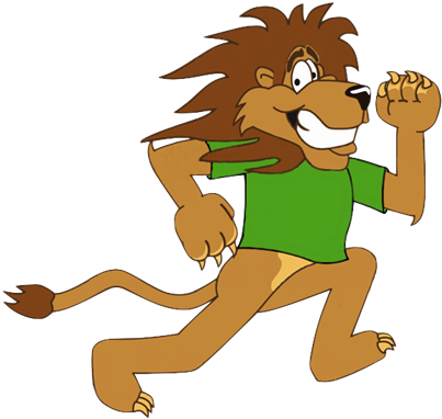 Lion Clipart Run - Cartoon Lion Running (500x406), Png Download