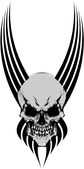 Transparent Png Background - Skull Tattoo Png (305x600), Png Download
