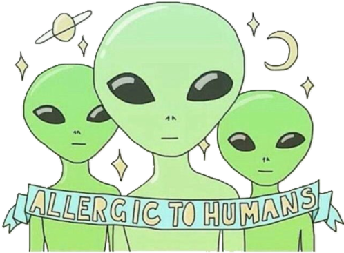Desenhos Fofos Tumblr - Alien Humans Aren T Real (500x481), Png Download