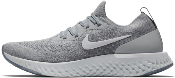 Nike Epic React Flyknit Grey Running Shoes - Aq0067 002 (600x600), Png Download