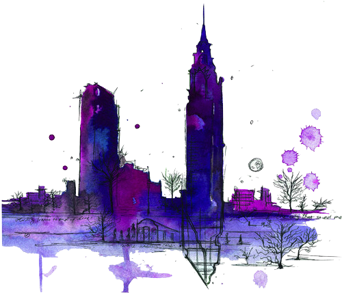 Tumblr Transparents Purple - New York Watercolor Png (500x500), Png Download