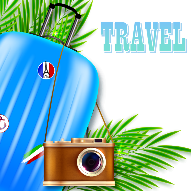 Suitcase And Camera, Travel, Suitcase, Camera Png And - Travel (640x640), Png Download