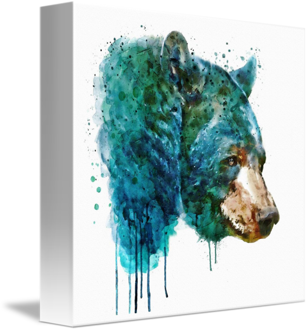 "bear Head" By Marian Voicu - Bear Head Watercolor (606x650), Png Download