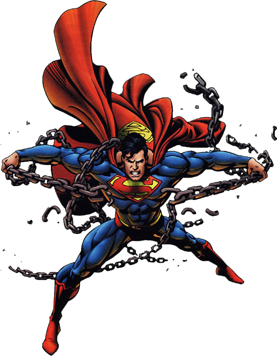 He Moves To The Bustling City Of Tomorrow, Metropolis, - Superman Breaking Free Of Chains (569x732), Png Download