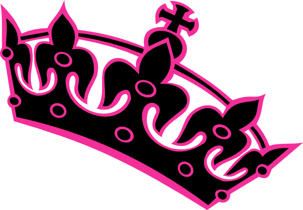 Black Tilted Tiara Clip Art At Clker - Tilted Tiara (600x416), Png Download