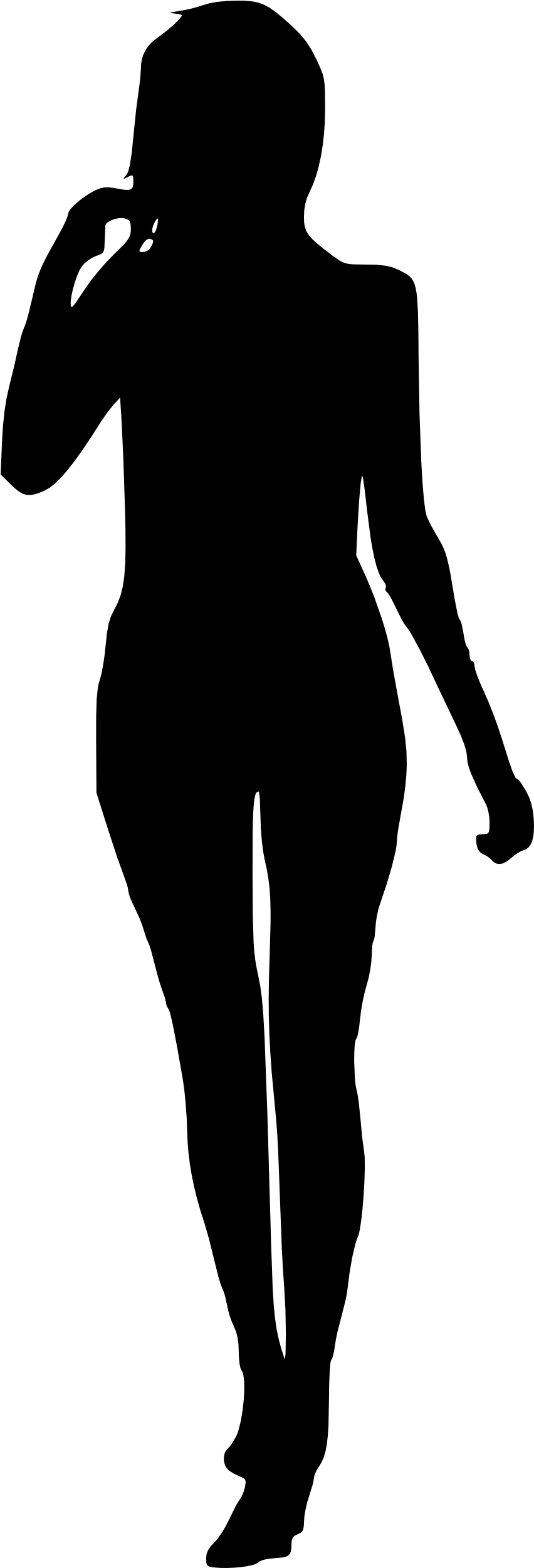 Free Download - Silhouette Of A Woman Png (993x2598), Png Download