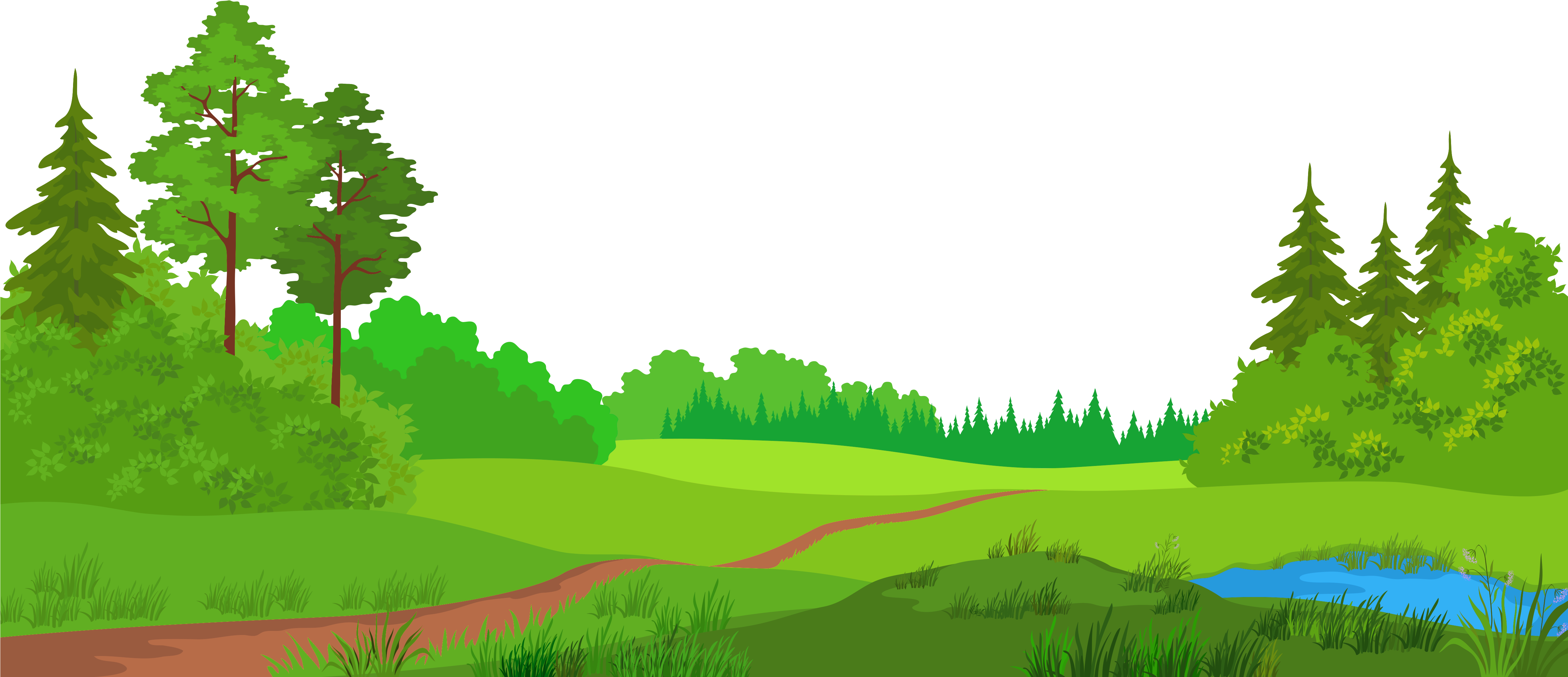 Meadow With Trees Png Picture Klipart Pinterest - Clipart Meadow (600x267), Png Download