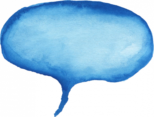 Gallery/watercolor Speech Bubble Blue - Watercolor Speech Bubbles Png (499x380), Png Download