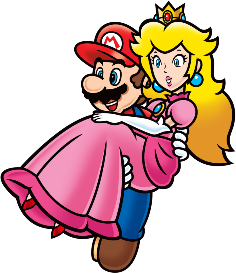 Clipart Library Carrying Peach By Famousmari Super - Mario Bros And Peach (827x966), Png Download