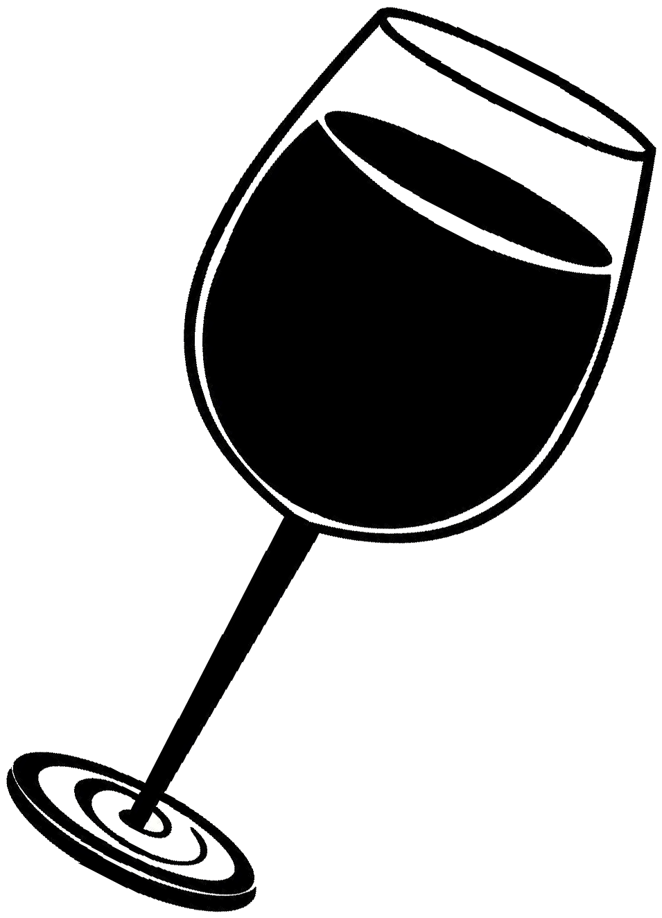 Wine Glass Black And White (1440x1440), Png Download