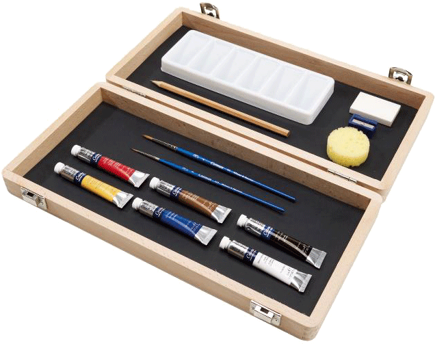 Winsor & Newton Cotman Watercolor Small Wood Box Set - Winsor & Newton Art Box (698x560), Png Download