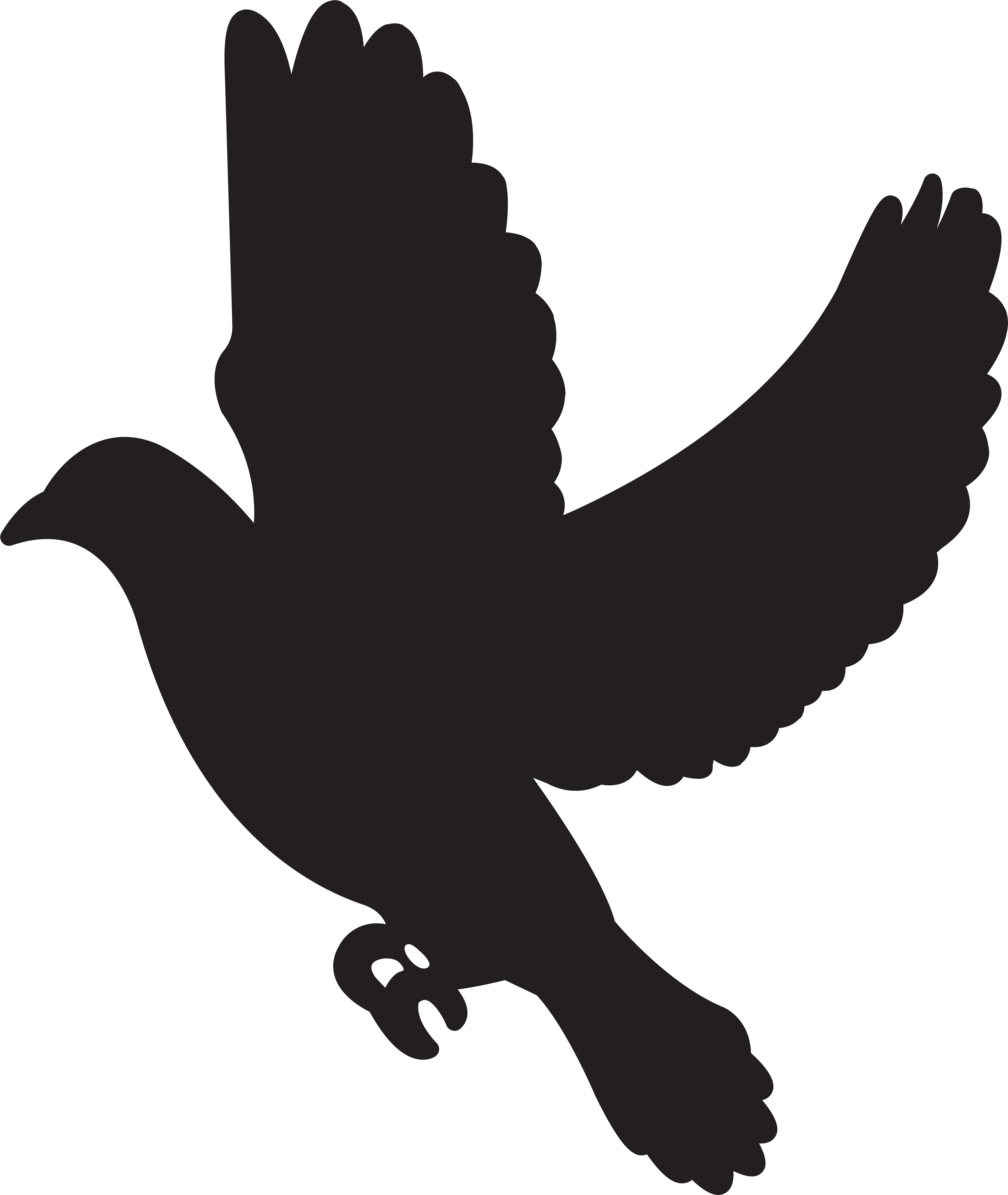 Flying Dove Silhouette At Getdrawings (6746x8000), Png Download