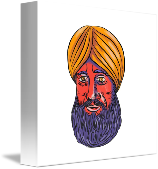 Sikh Watercolor By Aloysius - Watercolor Painting (606x650), Png Download