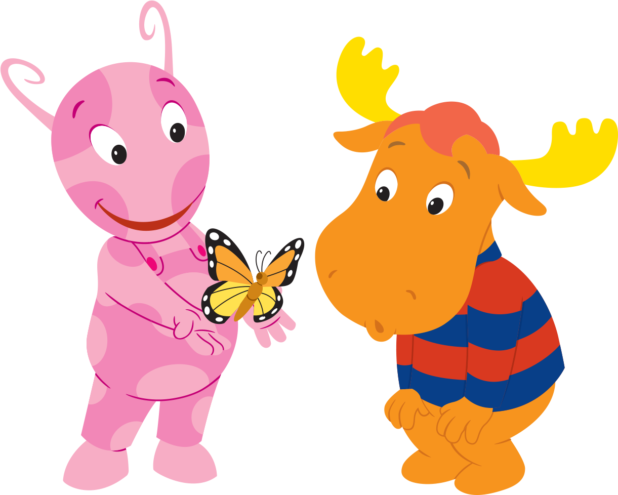 The Backyardigans Uniqua Tyrone Butterfly - Backyardigans Tyrone And Uniqua (1267x977), Png Download